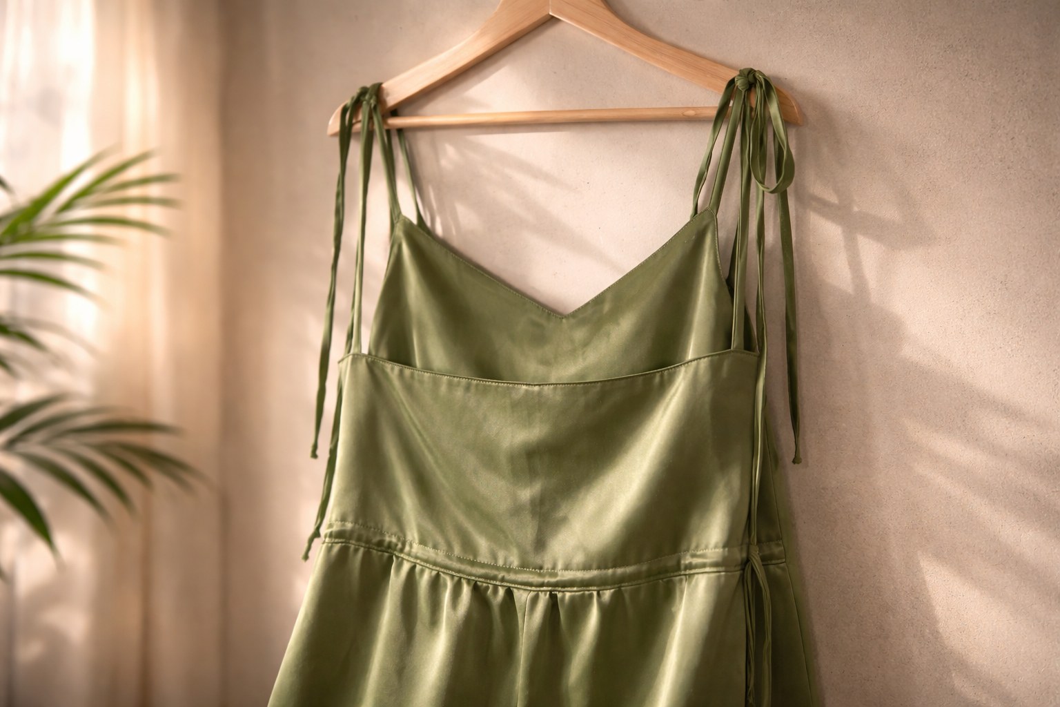 Groene jurk op hanger